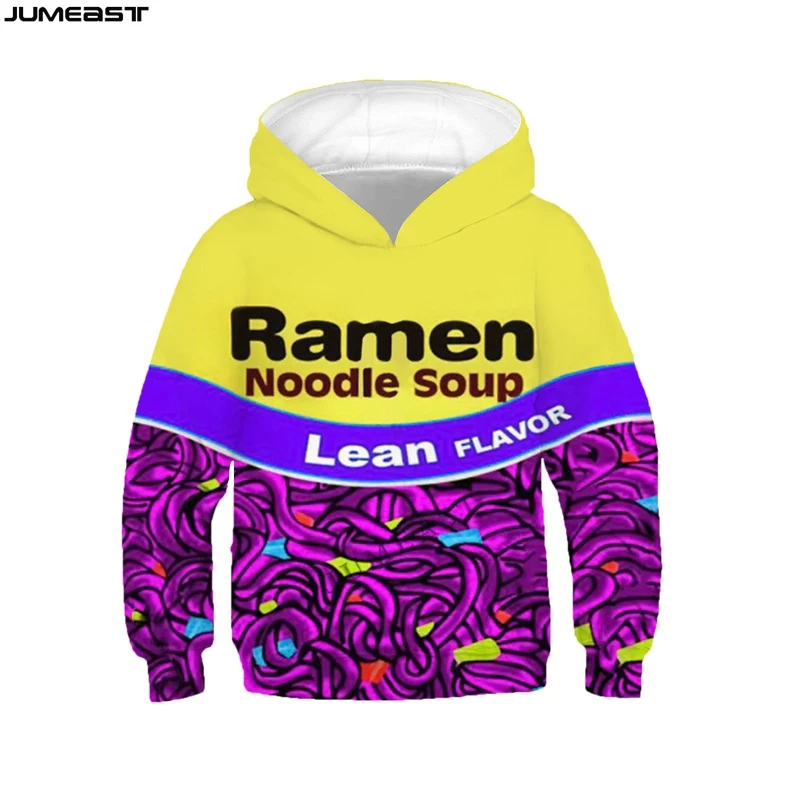 

Jumeast Men Women 3D Children Sweatshirt Instant Noodle Food Beverage Spring Long Sleeve Kids Cap Hoody Sport Pullover Hoodies