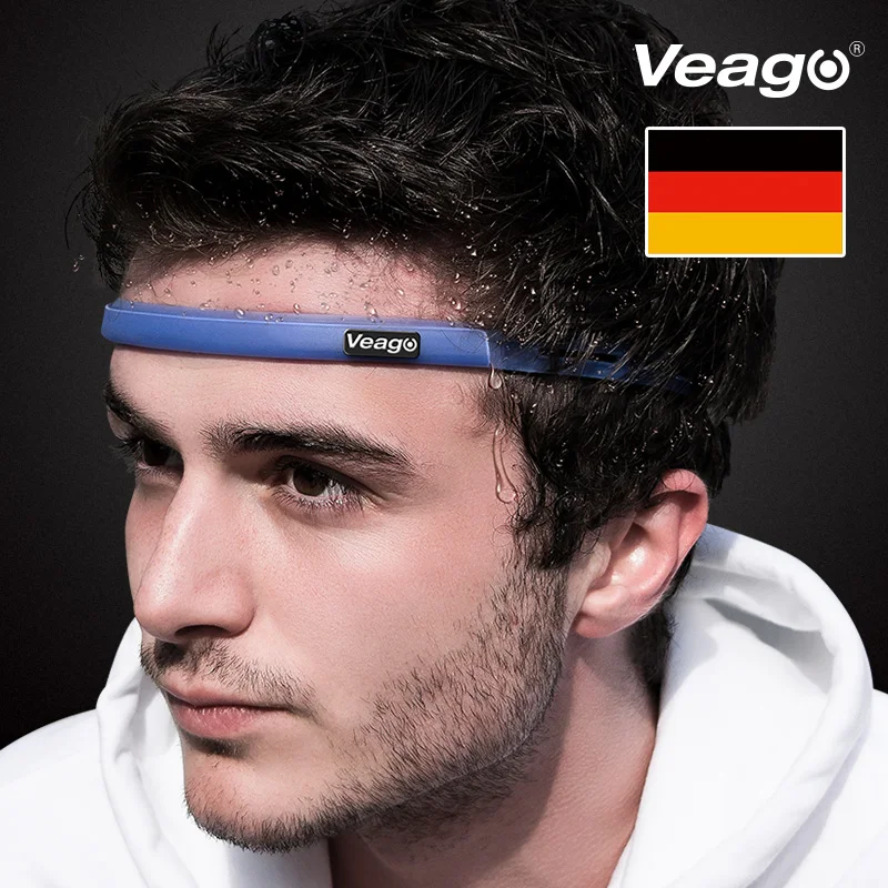 VEAGO Sweatband sports sweat headband running cycling basketball yoga hair band elastic head band sport safety silicone