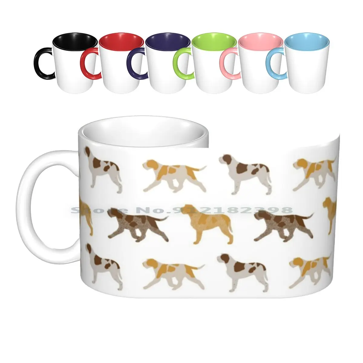 Italian Spinoni Ceramic Mugs Coffee Cups Milk Tea Mug Italian Spinone Spinone Spinone Italiano Spinoni Dog Silhouette Trotting