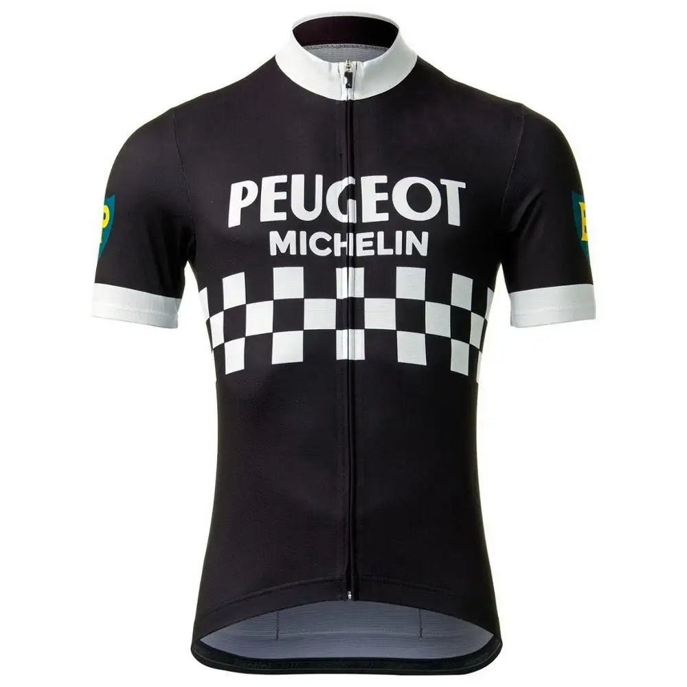 PEUGEOTful TEAM BLACK Retro Classic Cycling Jerseys Set Racing Bicycle Summer Short Sleeve Clothing Kit Maillot Ropa Ciclismo