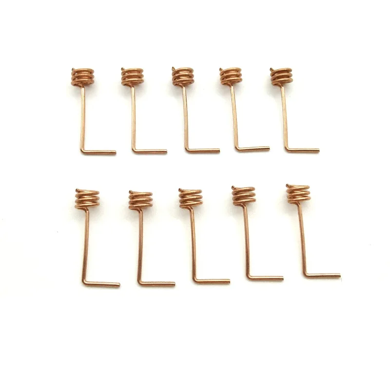 Straight and Bended Copper Intermal Aerial para Bluetooth Wireless, Spring Antenna, 1.5dbi, 2.4Ghz, Atacado, 5Pcs