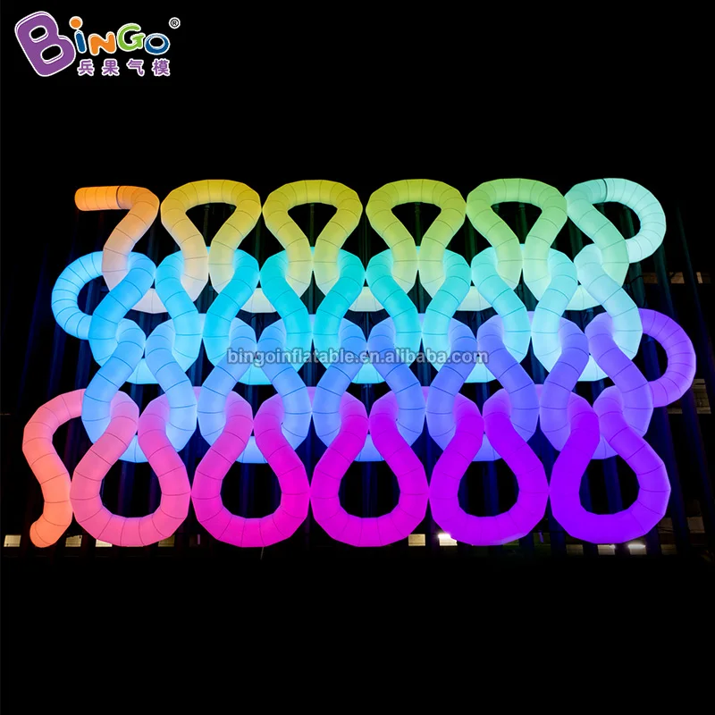 Personalized 20x12 meters inflatable braided tube for decoration / blow up tube with LED lighting toys for sale