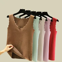 Top intimo termico senza cuciture Dralon canottiere calde autunno inverno canottiera Basic