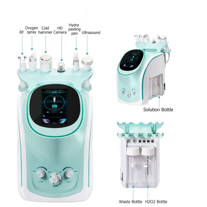 6 function handles Small bubble skin Detection Device/smart skin analyzer Small Bubble Multi-Function Beauty Equipment