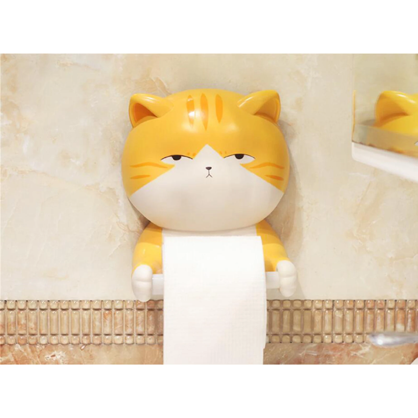 Toilet Roll Paper Holder Towel Resin Cat Shape Storage Rack Hanging Shelf for Kitchen Bathroom Paper Holders Tissue Accessories