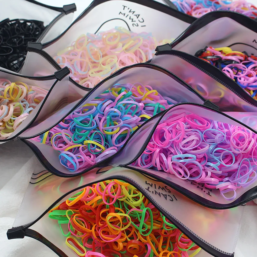 20/100/500Pack Rubber Bands For Hair Set Ponytail Holder Elastic Gum Small Scrunchie Girls  Gum Hair Accessories