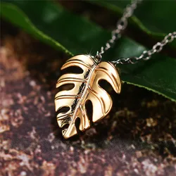 CAOSHI Fashion Style Leaves Shape Pendant Necklace for Women Girls Party Jewelry Simple Daily Collocation Accessories Wholesale