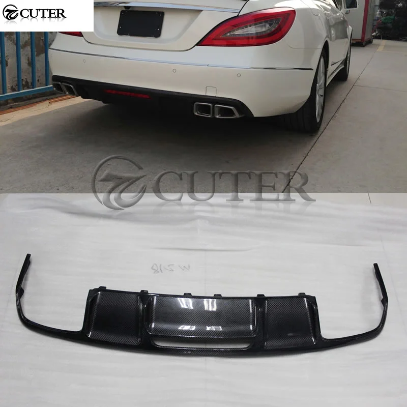 

W218 Cls500 Cls63 Amg Style Carbon Fiber Car Rear Bumper Lip Diffuser for Mercedes Benz W218 Cls350 12-15