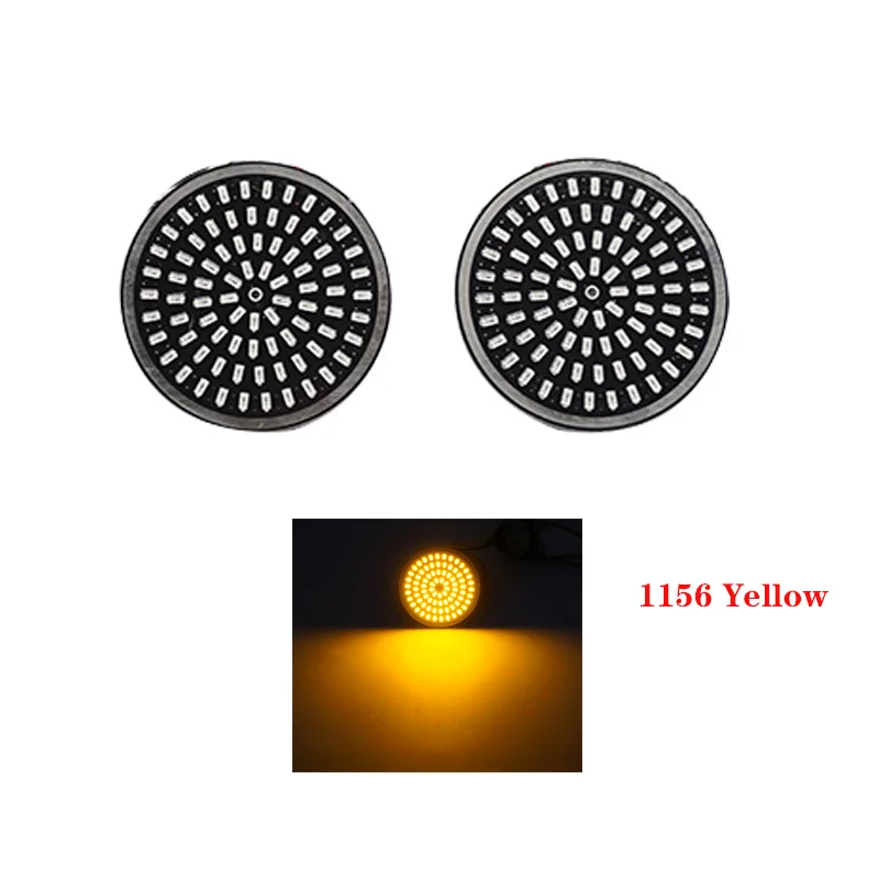 2 Inch Smoke Lens Cover 1156 1157 LED Turn Signals Front Rear 81 LED Lights Bulbs Kit For Harley Touring Dyna Softail Sportster