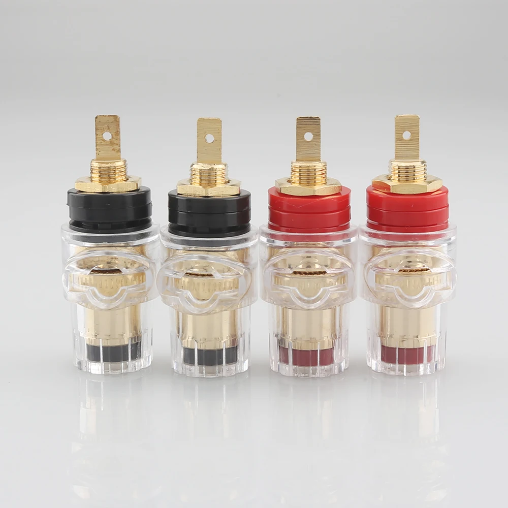 

4PCS HIFI Audio Gold plated Binding Post Terminal for Speaker Amplifier 4MM Female Banana Plug connector