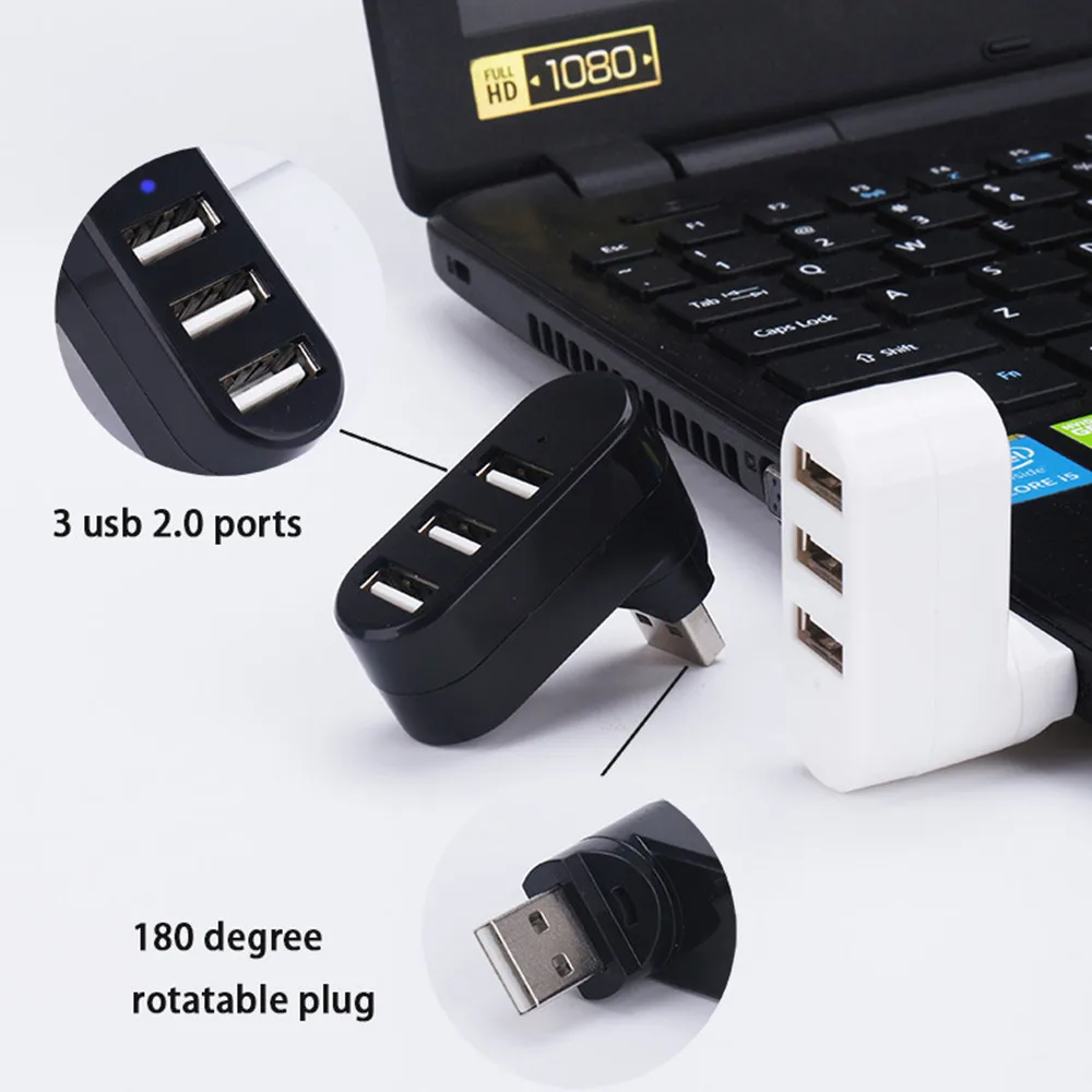 Высокоскоростной мини-разветвитель данных с 3 портами USB 3,0 для ПК, ноутбука, аксессуары для компьютера