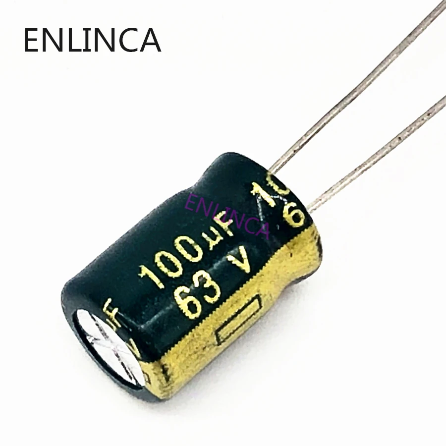 20pcs/lot P94 high frequency low impedance 63v 100UF aluminum electrolytic capacitor size 8*14 100UF 20%