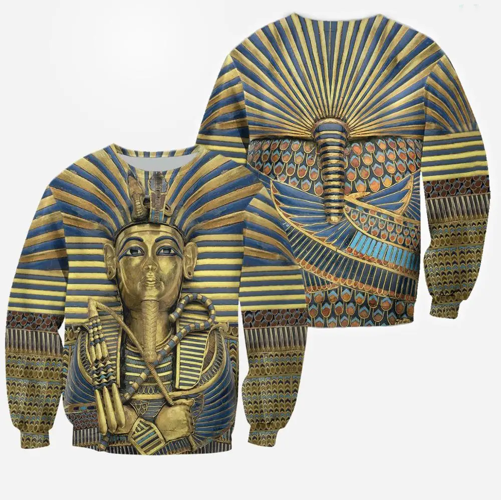 Egypt King Tutankhamun Art 3D All Over Printed Mens Hoodie Harajuku Fashion Sweatshirt Unisex Casual Pullover KJ031