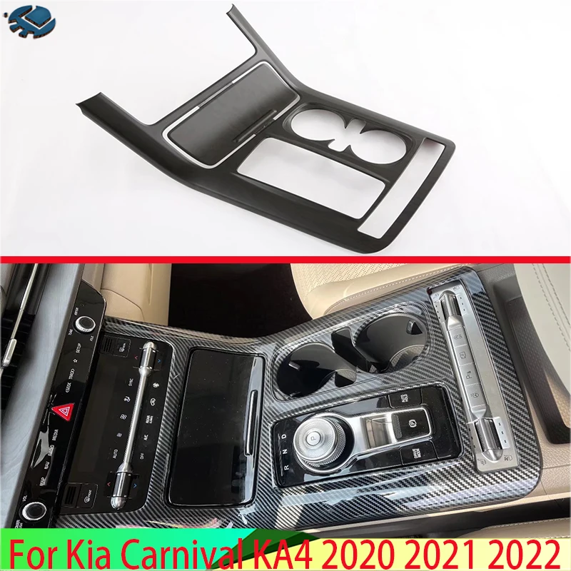 For Kia Carnival KA4 2020 2021 2022 Car Accessories ABS Gear Shift Panel Center Console Cover Trim