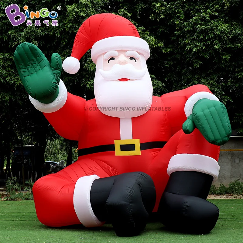 Giant 5mH/16 Ft Christmas Sitting Inflatable Santa Claus For Xmas Party Decoration Toys - BG-F0086