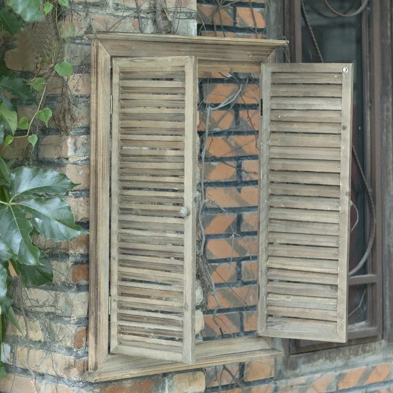 Handmade Shabby Chic Countryside Wooden Wall Decor Shutter Window Frame