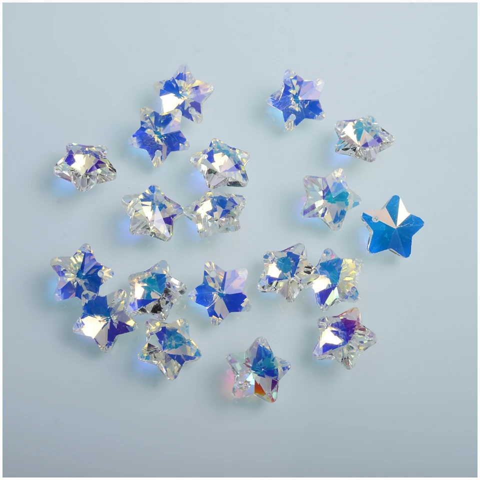 Quality Super Shiny AB Crystal Beads Pendant Drop Heart Shape Beads for Jewelry Making Necklaces Earrings Needlework