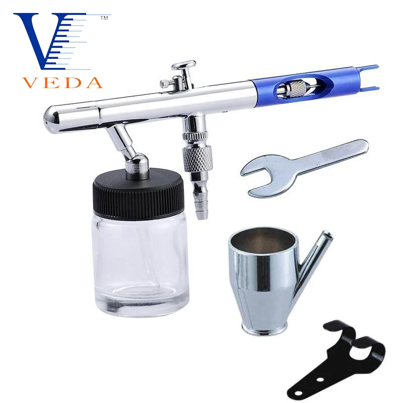VEDA-aerógrafo multiusos de precisión de doble acción, aerógrafo con alimentación de sifón, punta de 0,35mm, botella de 3/4 Oz, taza de Color, mango