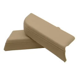 1Pair Beige Front Door Panel Armrest Cover Leather For Honda Pilot 2009-2013