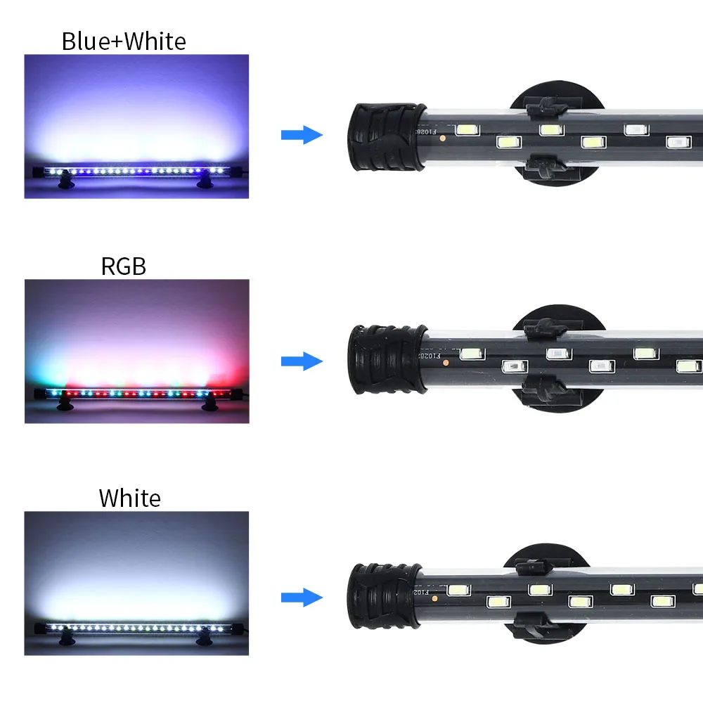 Waterproof LED Aquarium Light Bar, Fish Tank Light ,Ornamental Fish Lighting, White Blue Red Green LED ,18-58cm  4-12W