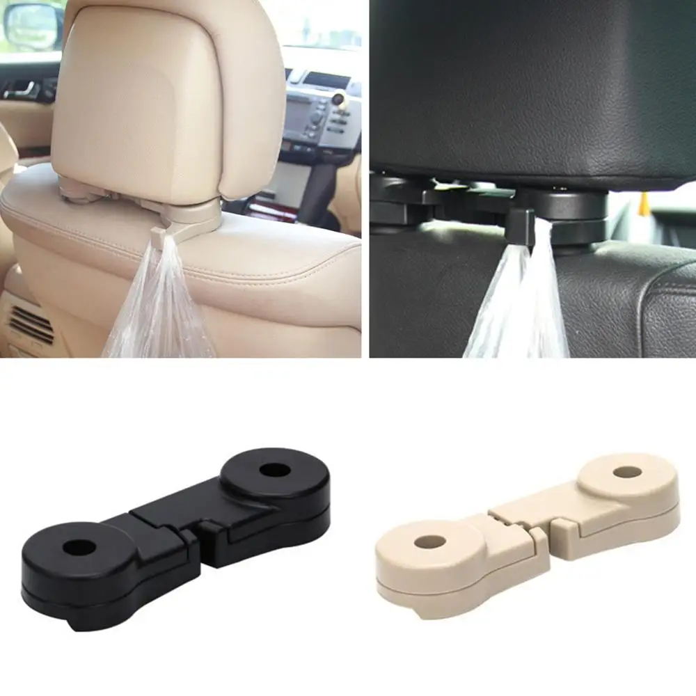 Car Headrest Hook Seat Back Hanger for Bag Handbag Grocery Cloth Portable Multifunction Clips Car Styling Car Stuff Purse Hanger