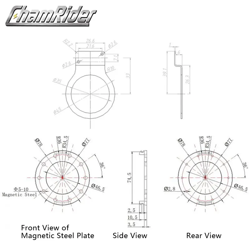 BZ-10C PAS System Pedal Assistant Sensor 10 Magnets For Hollowtech Crank Crankset Ebike Conversion Kit Part