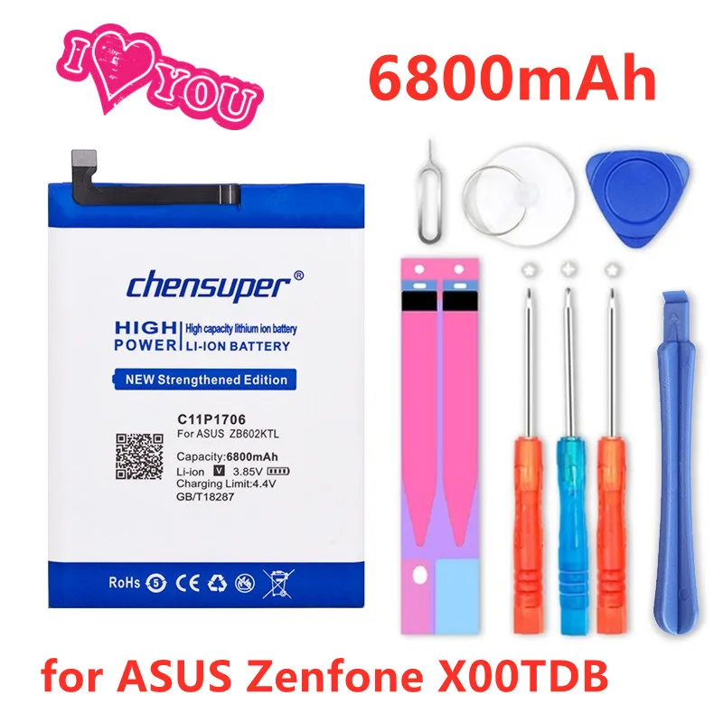 new 0 Cycle 6800mAh C11P1706 Battery for ASUS Zenfone Max Pro M1 6.0 inch ZB602KL X00TDB High Quality Replacement Accumulator