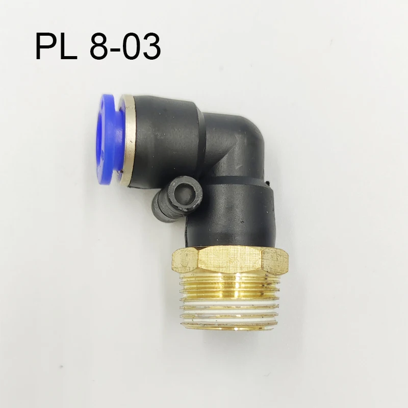 

PL Elbow 100pcs Lot 8-03 8mm Air Connector Pneumatic Fitting Quick Fittings Male Thread Push In