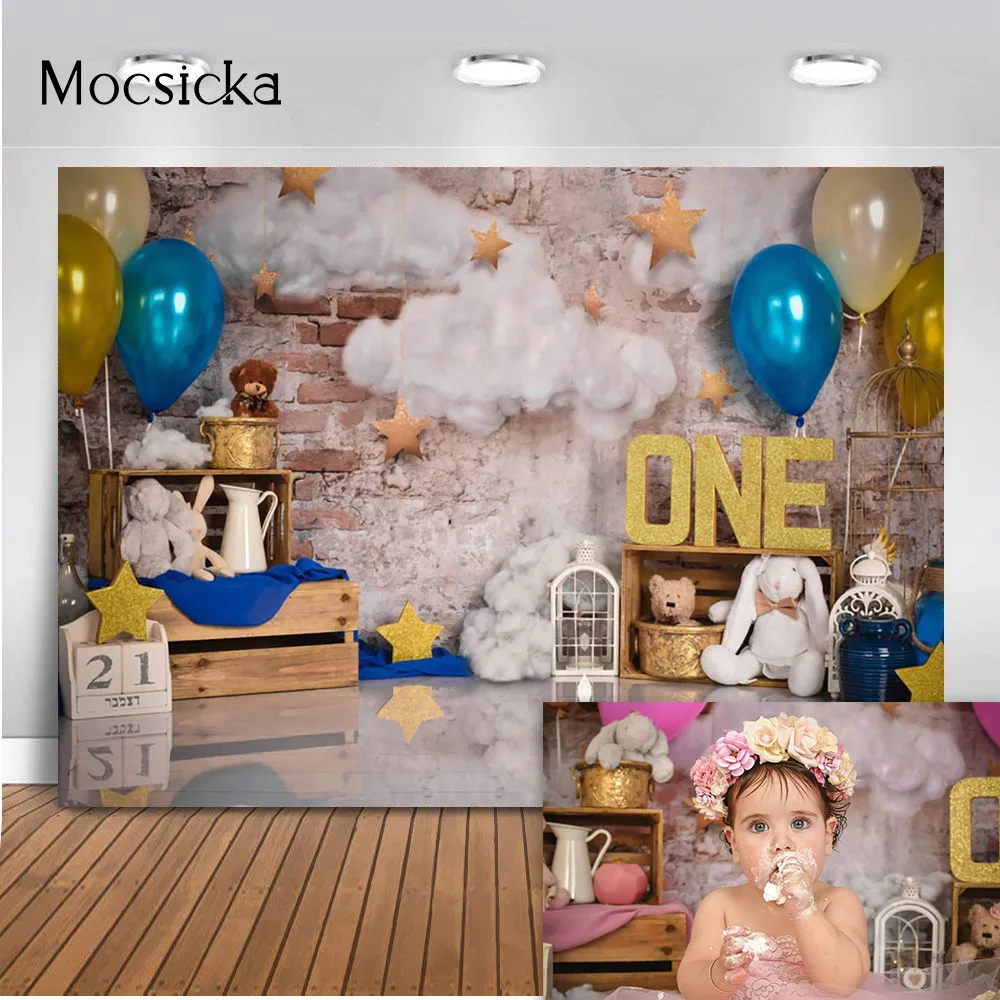 1st Birthday kids Backdrop for Photography Cake smash first birthday party decoration newborn baby portrait photo backgrounds