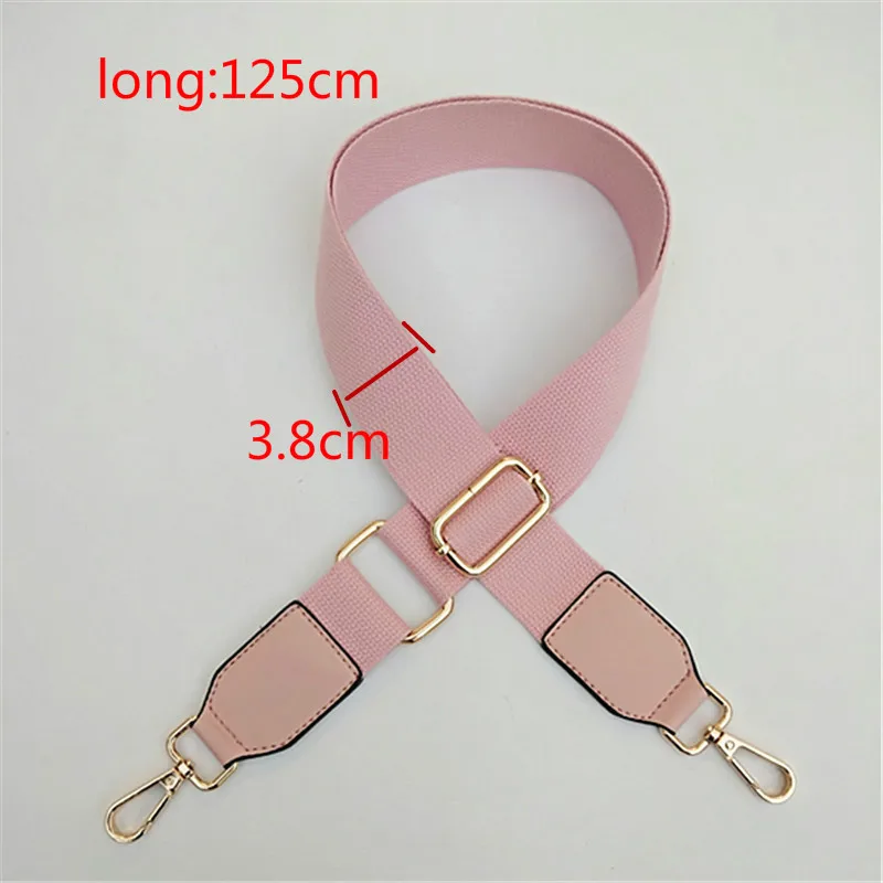 Luxury Pure Color Cotton Webbing With Pu Leather Long Shoulder Strap Adjustable Shoulder Messenger Bag Accessory Bag Obag