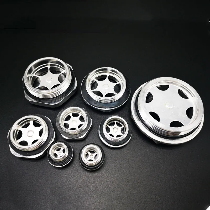 5pc Oil Level Sight Glass Screw-in Aluminum alloy Oil quantity observer Window for air compressor Machine tool Pneumatic Parts