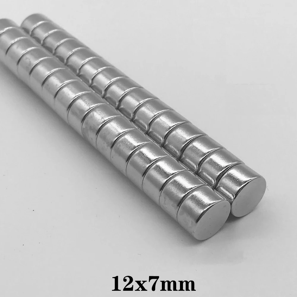 5/10/20/30/50/60PCS 12x7 Strong Cylinder Rare Earth Magnet 12mmX7mm Round Neodymium Magnets 12x7mm Small Disc Magnet 12*7