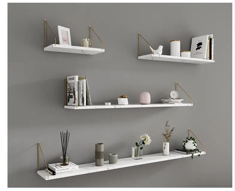 

Wall shelf without punching wall wall Tieyi living room TV wall decoration bedroom wall bookshelf one word partition