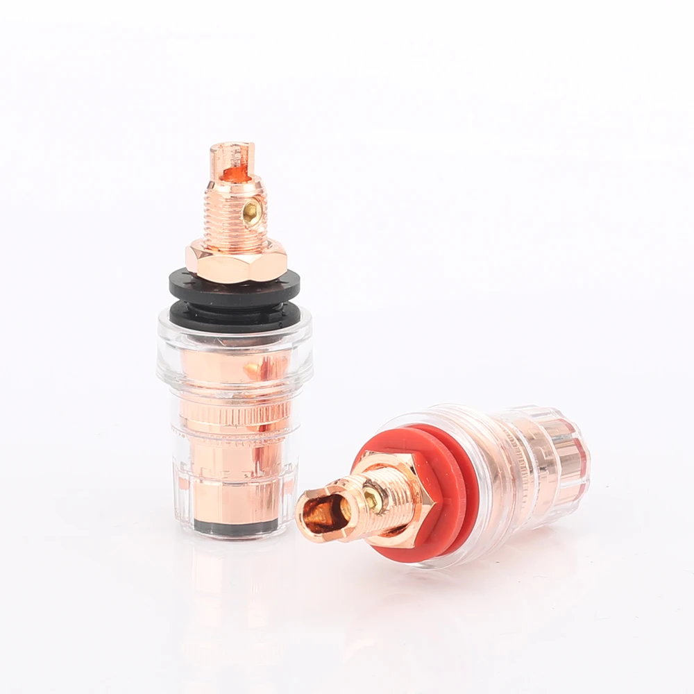 Audiocrast PS009 Pure Red Copper HIFI Speaker Terminal Binding Post Socket High Fidelity Audio Equipment Amp Socket