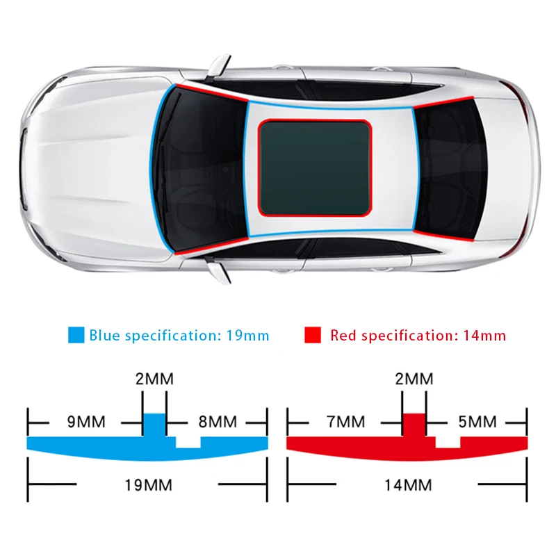 Car Rubber Seal Strips Auto Seal Protector Sticker Window Edge Windshield Roof Rubber Sealing Strip Noise Insulation Accessories