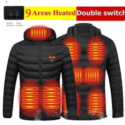 Heated Vest Jacket Washable Usb Charging Hooded Cotton Coat Electric Heating Warm Jacket Outdoor Camping Hiking Heated Jacket