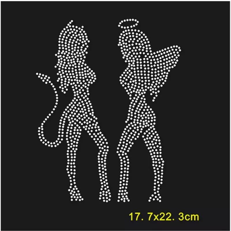 Angel patches sticker hotfix rhinestones motif heat transfer iron on design iron on rhinestone motifs for shirt