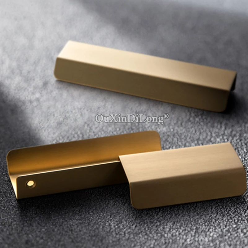 1PCS Brass Hidden Furniture Handle Tatami Knobs Rotating Platform Invisible Handle for Kitchen Cabinet Drawer Pulls GF503