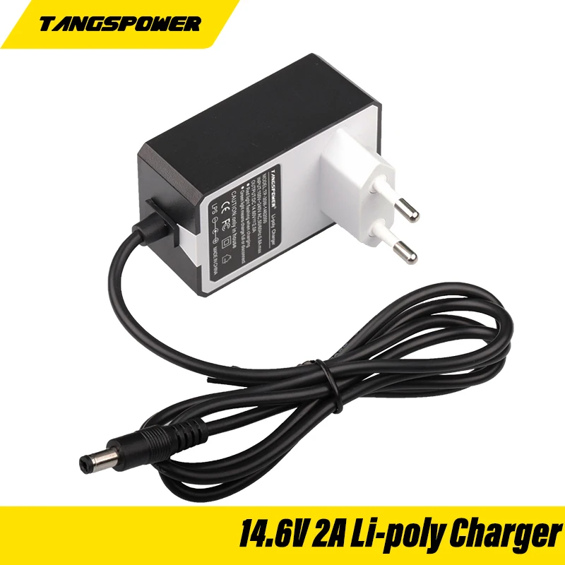 TANGSPOWER 14.6V 2A 5.5*2.1mm AC/DC Adapter For 4series 12.8V 12V Li-poly Battery Charger