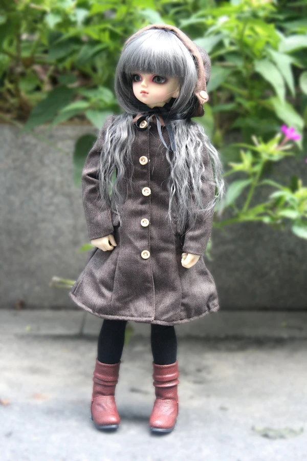 Bjd/sd/sd13用の取り外し可能な帽子付きフード付きコート、人形アクセサリー、スケール1/4、1/3、c0037