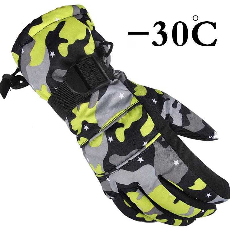 Men Women Kids Ski Gloves Winter Snow Thickened Warm Ultralight Waterproof Snowboard Gloves Motorcycle Snowmobile Riding Camping