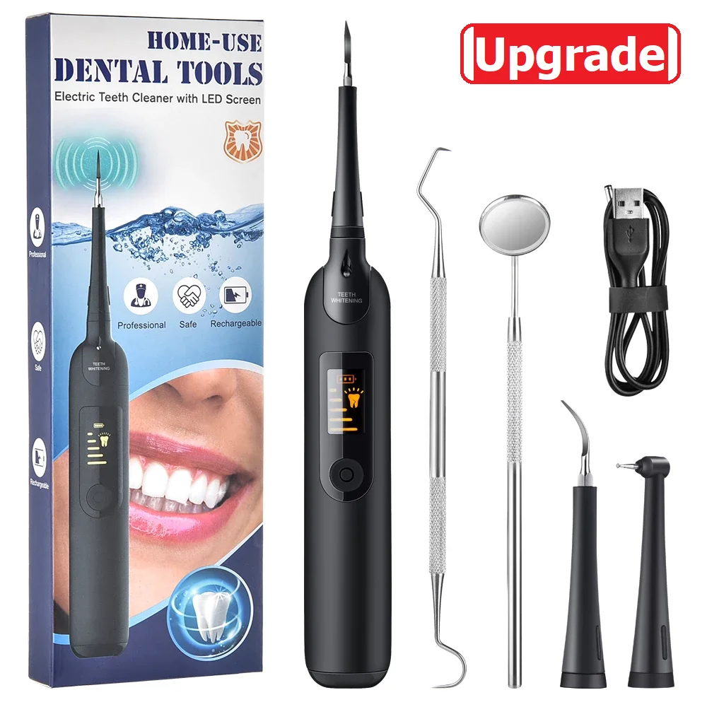 Electric Ultrasonic Sonic Dental Scaler LED Display Tooth Calculus Remover Cleaner Tooth Stains Tartar Tool Whiten Teeth Tartar