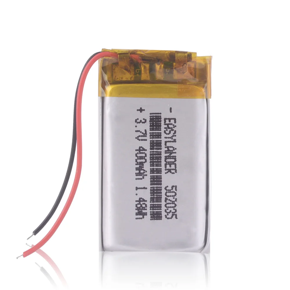 

502035 3.7V 400mAh Rechargeable li-Polymer Battery For Mini 0801 Ambarella A2S60 bluetooth headset GPS MP3 Wrist Watch 052035P