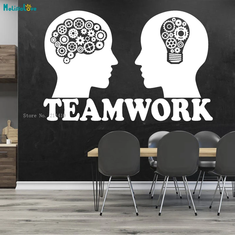 Thought Is The Key Vinyl Wall Decal Emotional Intelligence Lightbulb Brain Team Work Office Stickers Mural Removable YT4111