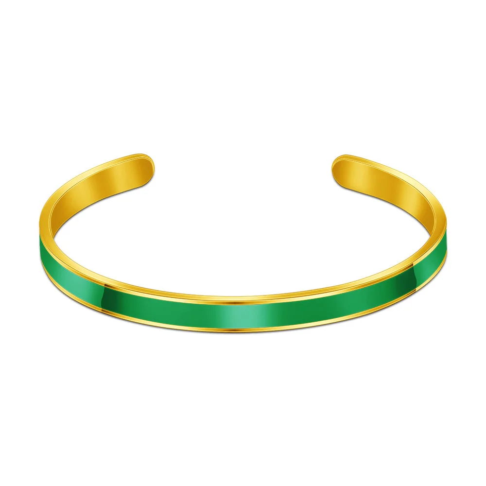 Neue Grün Blau Orange Manschette Öffnen Armreifen für Frau Mädchen Edelstahl Armbänder Mode Charme Schwester Schmuck – Detail 4