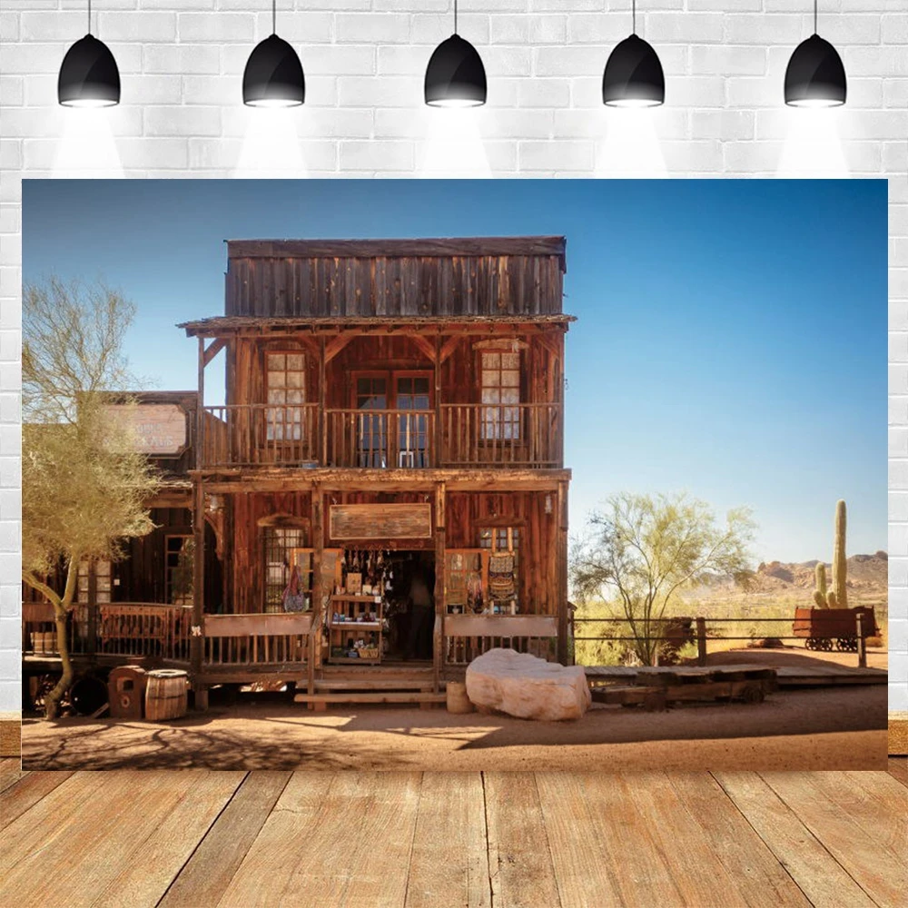 

Yeele Ancient Town Backdrop Landscape Retro Grunge Wooden House West Cowboy Background Photography Photo Studio Photophone