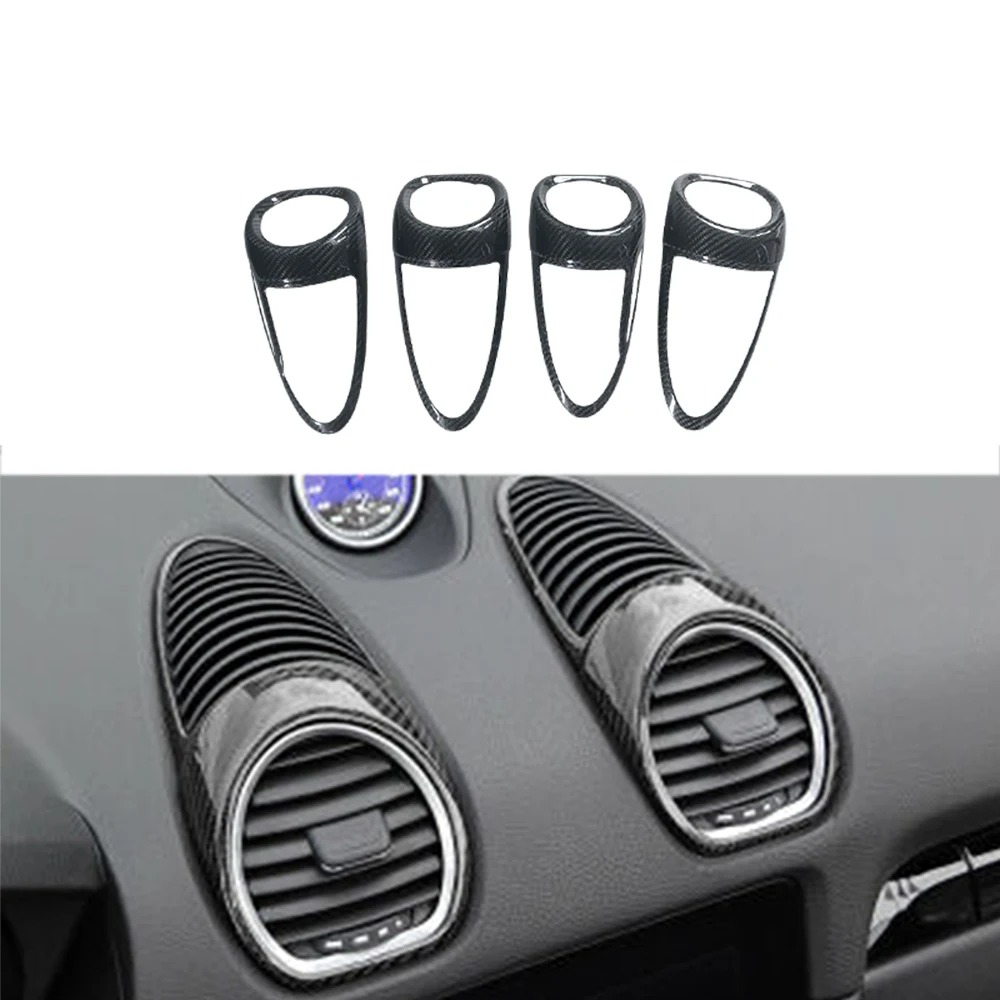 

Carbon Fiber Interior Kits 4Pcs Center Dashboard Air Outlet Frame Panel Cover Trim For Porsche 718