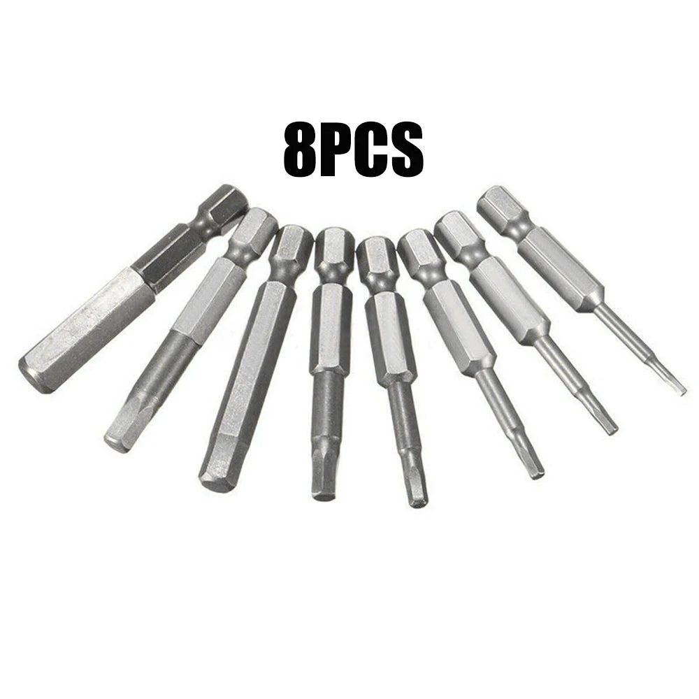 8Pcs Key Screwdriver Bit Set H1.5-H8 50mm 1/4\