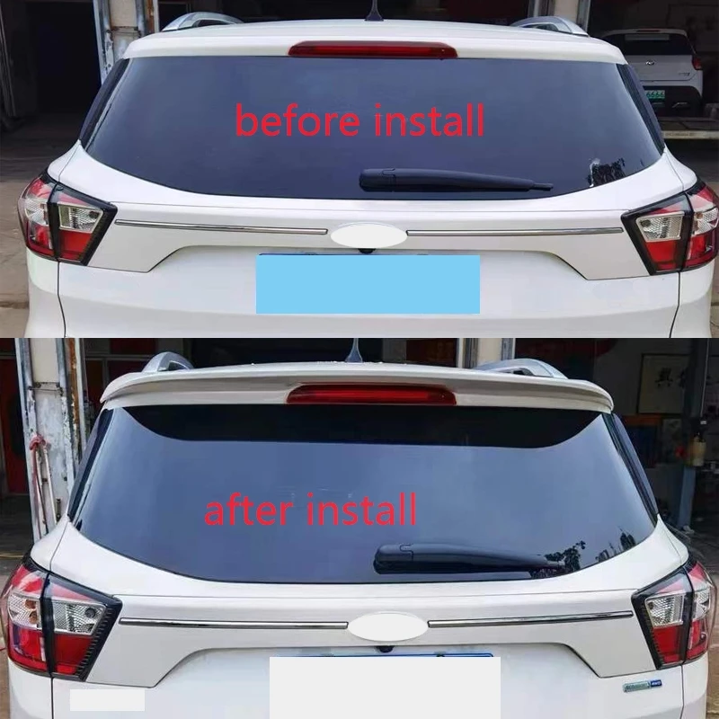 

Fit For Ford Escape Kuga 2013 2014 2015 2016-2019 Exterior ABS Plastic Unpainted Primer Color Rear Trunk Wing Spoiler Decoration