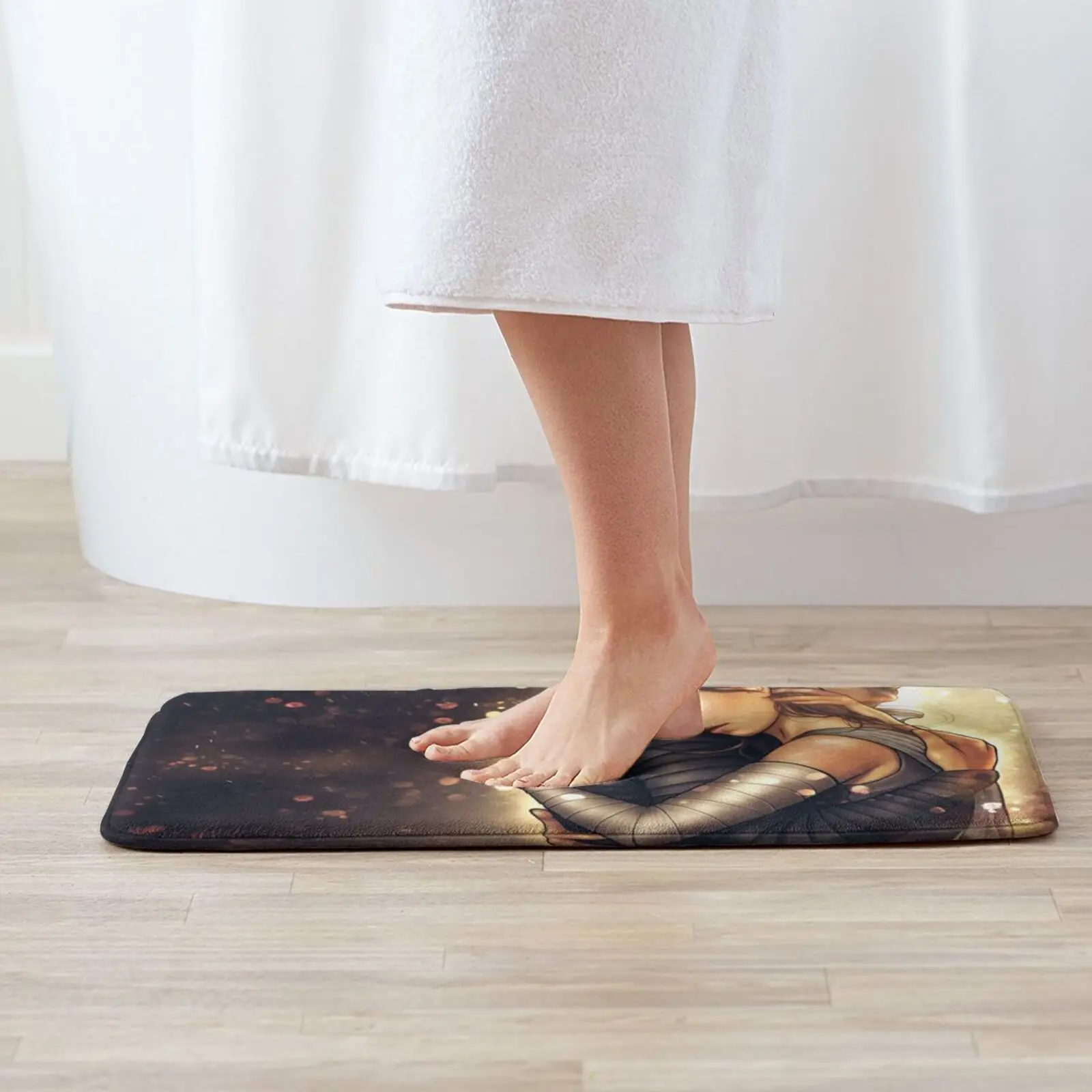 Reylo-Glow Mat Rug Carpet Anti-Slip Floor Mats Bedroom Reylo Glow Sparks Warm Warmth Golden Yellow Brown